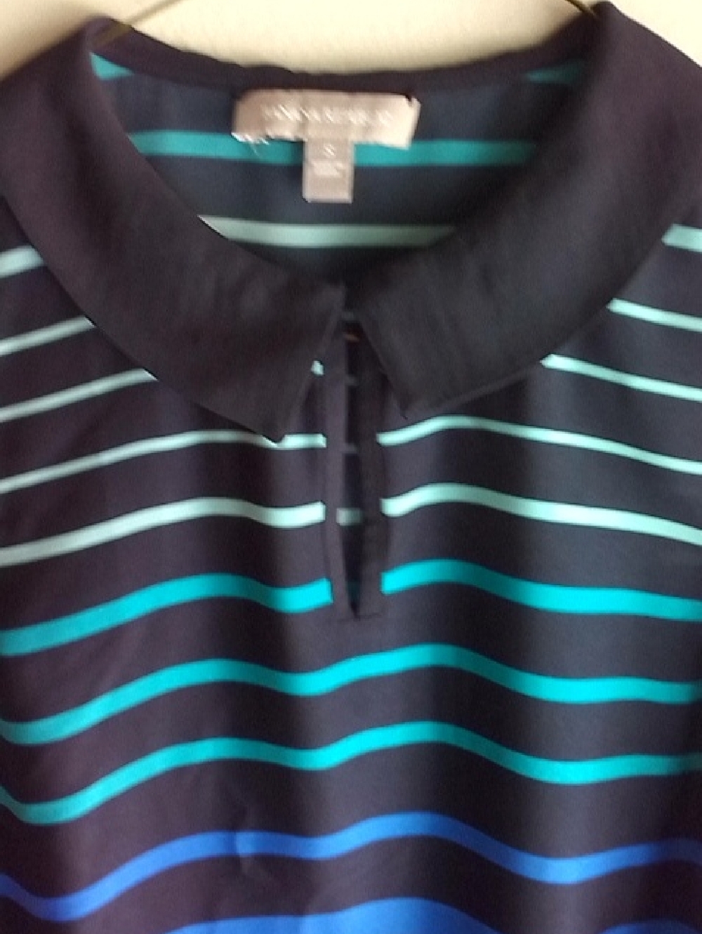 Banana Republic Striped in Navy with Teal & Blue Stripes